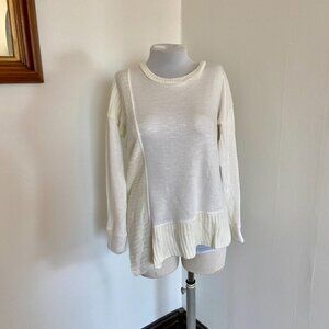 Maurices asymmetrical hem line sweater XS Cream White Knit Soft Lightweight